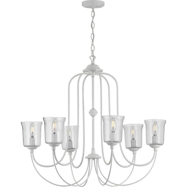 Progress Lighting Frisco 6-Light Nickel Transitional Chandelier