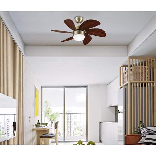 Westinghouse Turbo Swirl 30 in. LED Antique Brass Ceiling Fan with 