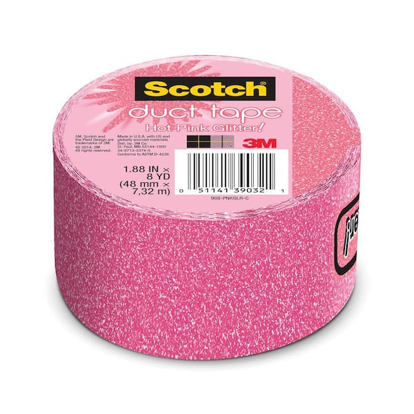 3M Scotch 1.88 in. x 8 yds. Hot Pink Glitter Duct Tape 908-PNKGLR-C - The  Home Depot