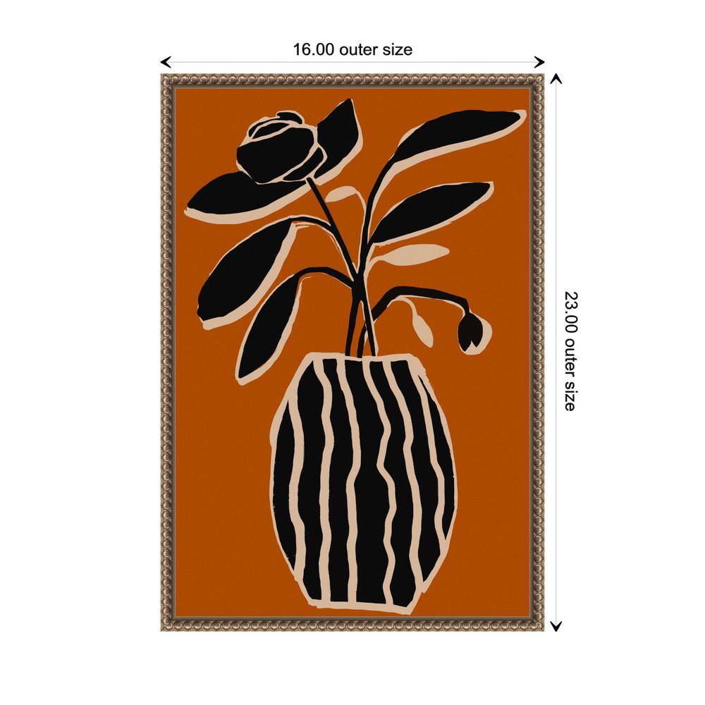 Ochre Still Life No 5 Abstract Canvas Art with Bronze Frame