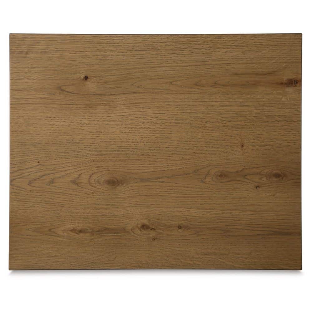 Light Brown Oak Veneer Rectangular End Table with USB Ports