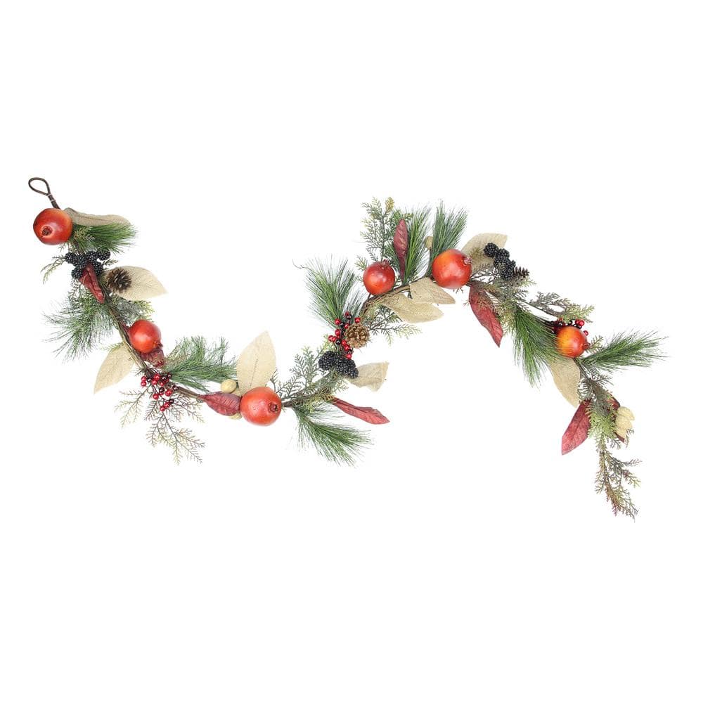 Northlight 6 ft. x 10 in. Unlit Autumn Harvest Mixed Pine Berry and Nut ...