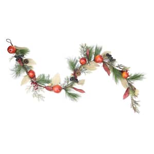 6 ft. x 10 in. Unlit Autumn Harvest Mixed Pine Berry and Nut Thanksgiving Fall Garland