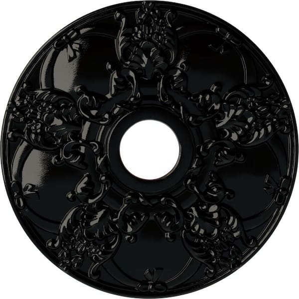 Ekena Millwork 1-3/8 in. x 18 in. x 18 in. Polyurethane Norwich Ceiling Medallion, Black Pearl