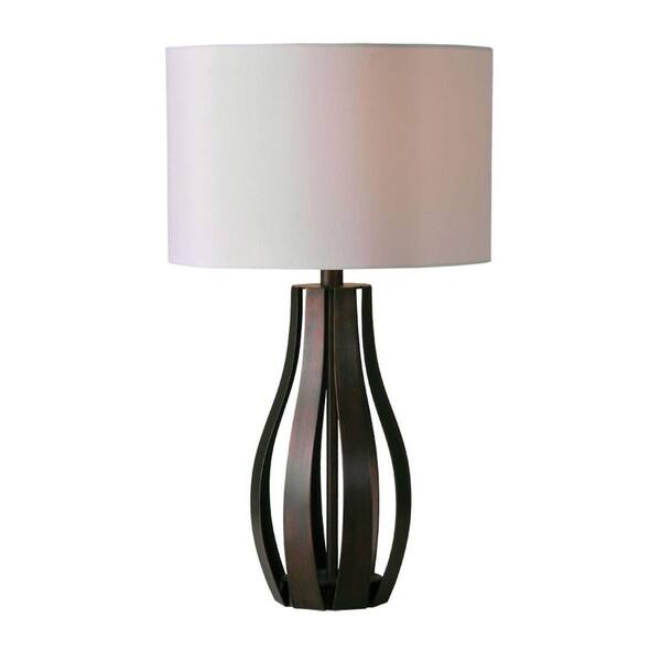 Illumine Luna 24 in. Rich Brown Incandescent Table Lamp