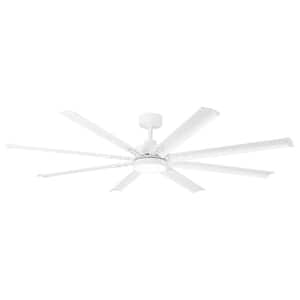 Oscar 6 ft. Integrated LED Indoor White-Aluminum-Blade White Ceiling Fan with Light and Remote Control Included