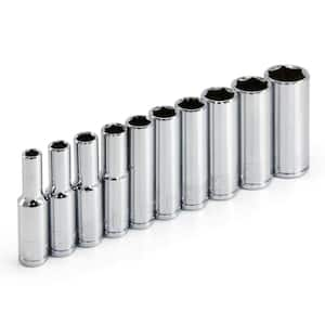 1/4 in. Drive SAE Deep Socket Set (10-Piece)