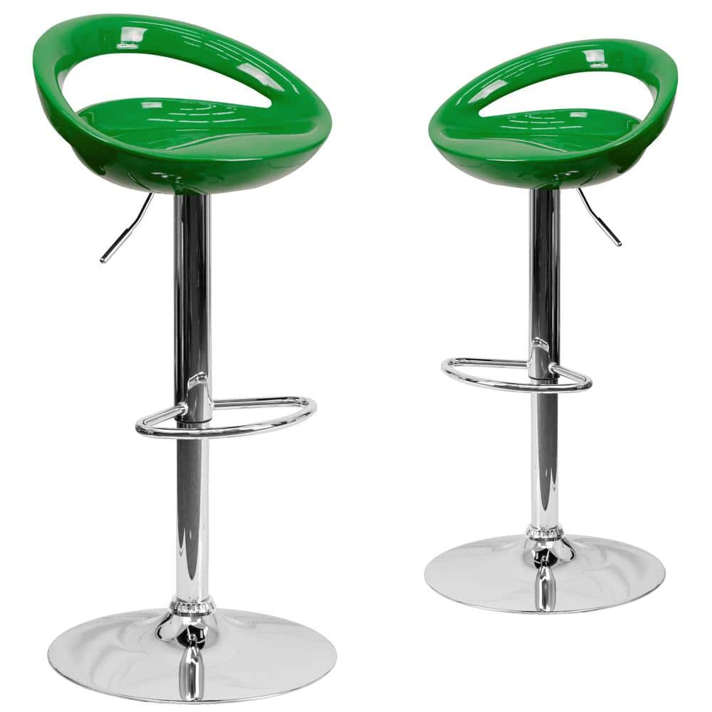 green plastic bar stools