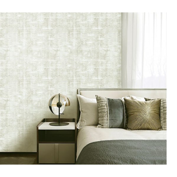 Elegance Collection Beige Stripy Shimmer Finish Non-Pasted Non-Woven Wallpaper Roll