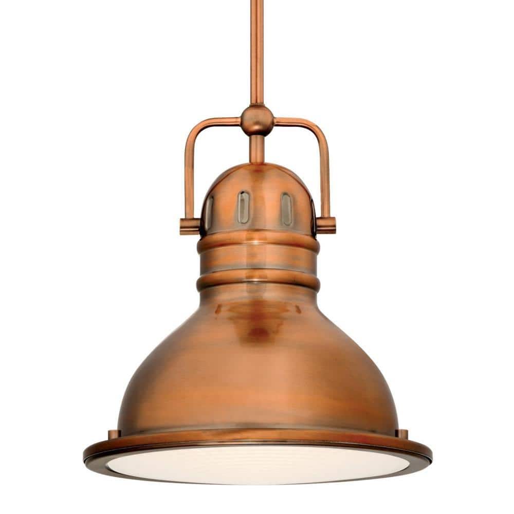 Copper LED Mini Pendant Light with Frosted Acrylic Shade