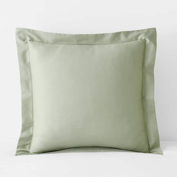 Company Cotton Light Sage Sateen Euro Sham