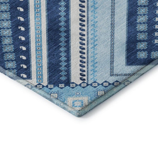 Mayfield Premium Machine Washable Abstract AMF1010 Navy 2 ft. x 3 ft. Area Rug