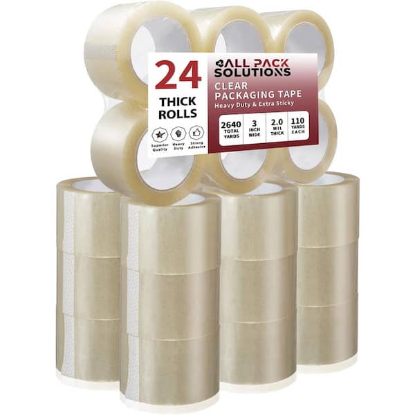 3 in. x 110 yds. 2.0 Mil Thick Clear Shipping Packaging Tape (24-Pack)