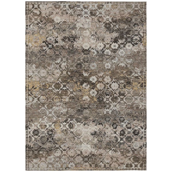 Chantille Machine Washable Indoor/Outdoor Abstract ACN2433 Brown 8 ft. x 10 ft. Area Rug
