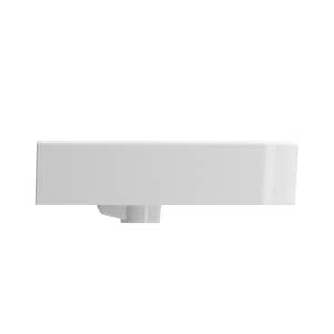Parma 19.75 in. 1-Hole with Overflow Wall-Mounted Fireclay Bathroom Sink in White