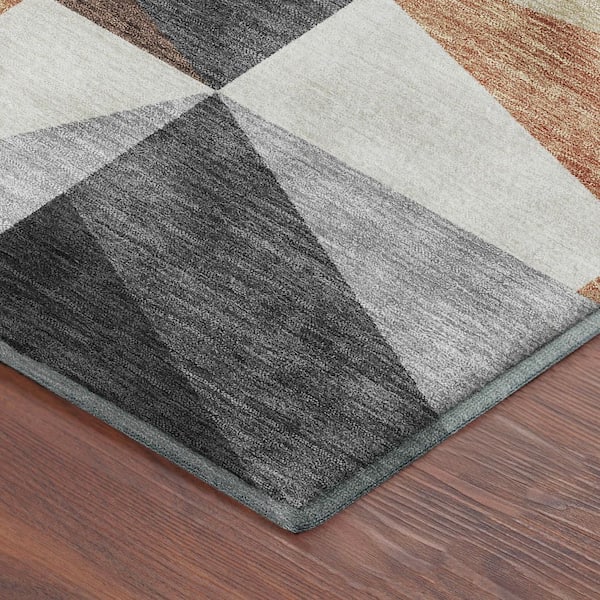 Mayfield Premium Machine Washable Abstract AMF2327 Gray 5 ft. x 7 ft. 6 in. Area Rug