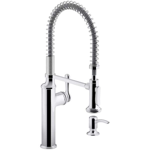 KOHLER Lyric Undermount Stainless Steel 32 in. Single Bowl Kitchen Sink with Sous Kitchen Faucet in Polished Chrome