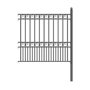 Paris Style 5 ft. x 5.5 ft. Black Iron DIY Fence Panel