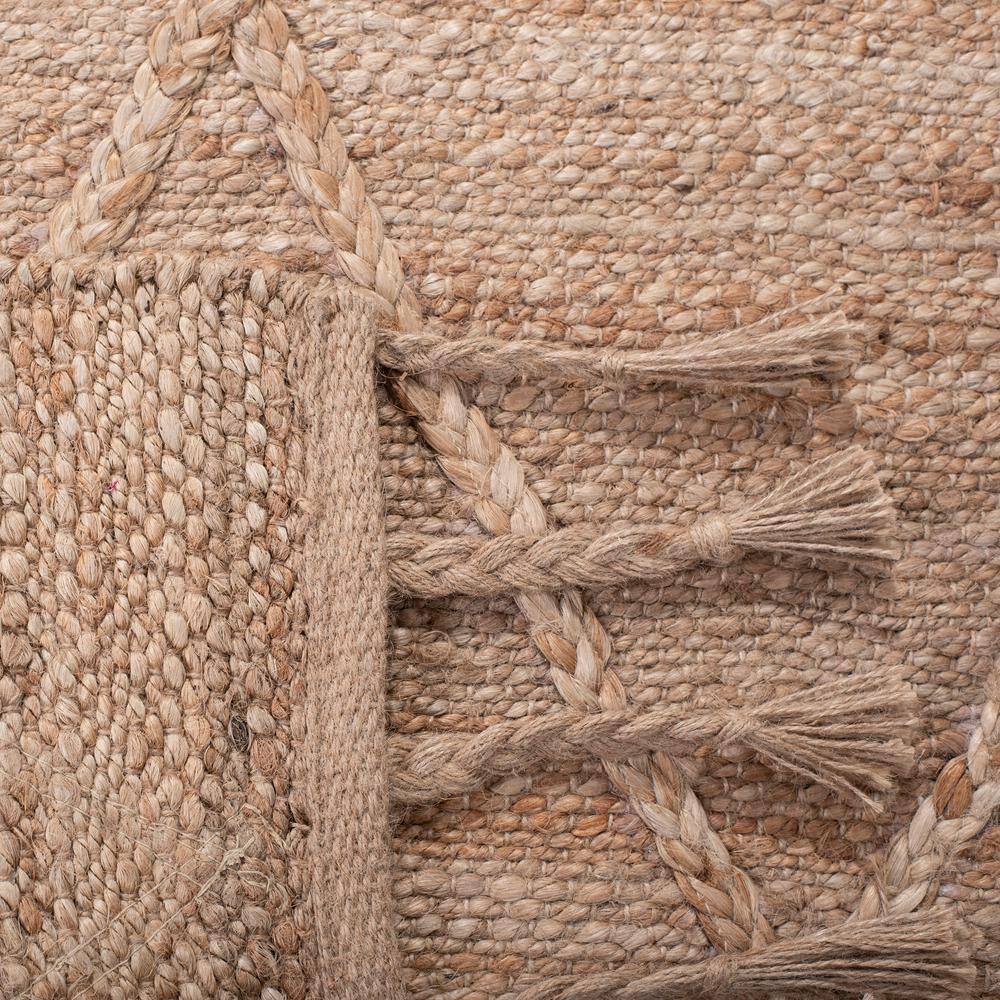 Natural Jute Flat Woven Handmade Area Rug with Tassels