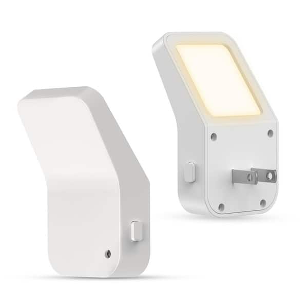 1-Light Plug-In Night Lights – 3-Level Brightness, Dusk to Dawn Sensor, 3000K Soft White for Hallway and Bedroom(2-Pack)