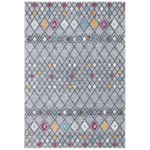 Amsterdam Gray/Light Gray Doormat 3 ft. x 5 ft. Geometric;Trellis Area Rug