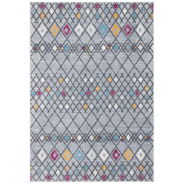 SAFAVIEH Amsterdam Gray/Light Gray 4 ft. x 6 ft. Geometric;Trellis Area Rug