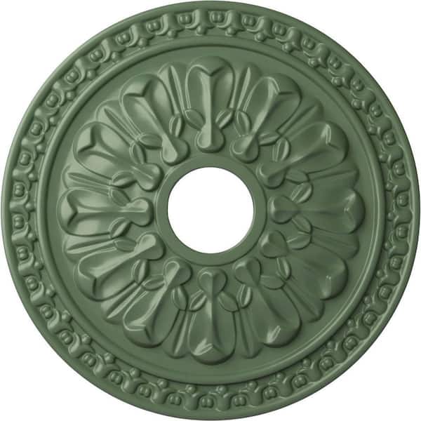 Ekena Millwork 1-3/8" x 18" x 18" Polyurethane Warsaw Ceiling, Hand-Painted Athenian Green