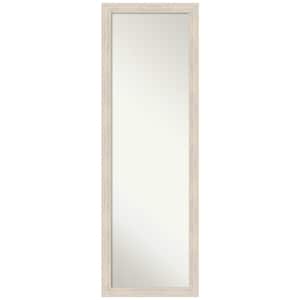 Hardwood Whitewash Narrow 16.88 in. x 50.88 in. Modern Rectangle Full Length Framed On the Door Mirror
