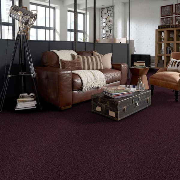 Palmdale I - Grape Koolaid - Purple 17.6 oz. Polyester Texture Carpet - Installation Required