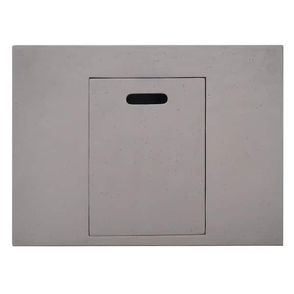 Zachary 31 in. x 24.5 in. Square Concrete Propane Fire Pit in Light Gray