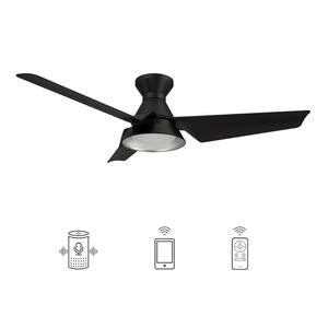 Jett 52 in. Dimmable LED Indoor/Outdoor Black Smart Ceiling Fan, Light and Remote, Works with Alexa/Google Home/Siri