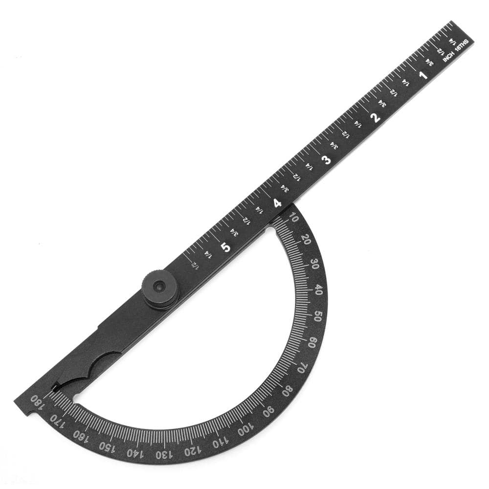 WEN Adjustable Black Aluminum Protractor with Laser Etched Scale