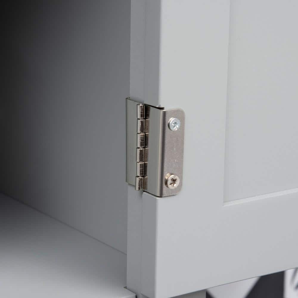 Gray MDF Over-the-Toilet Storage Cabinet with Adjustable Shelves