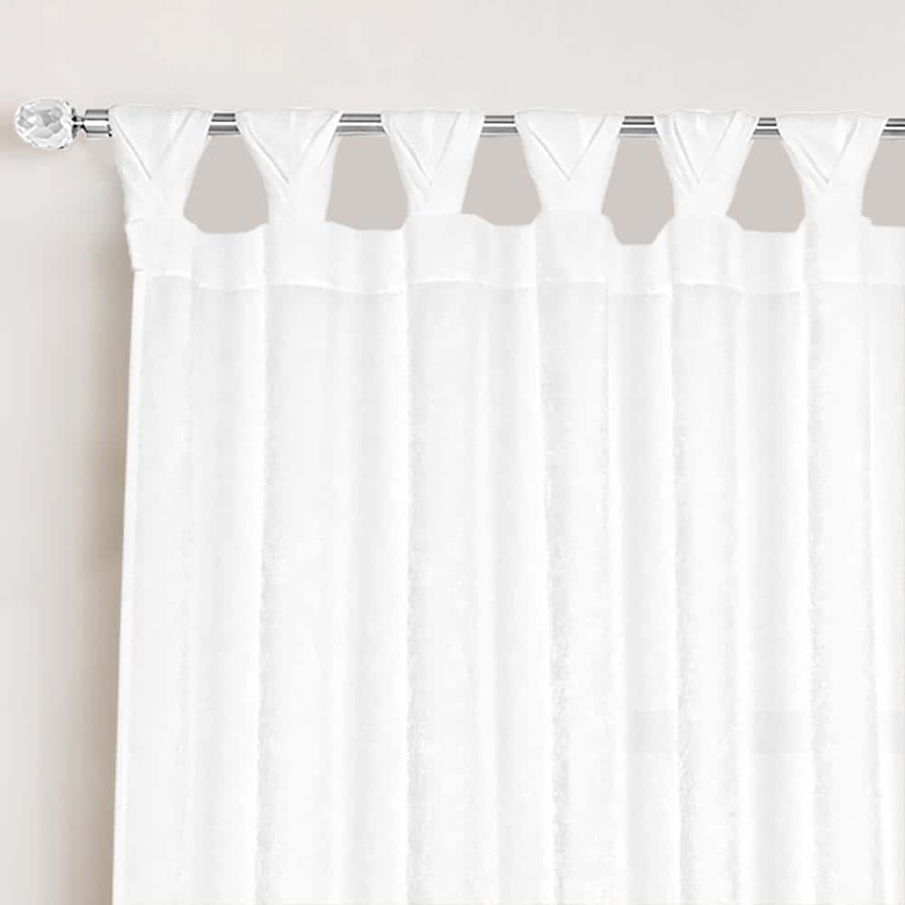 White Wide Crepe Georgette Tab Top Drapes