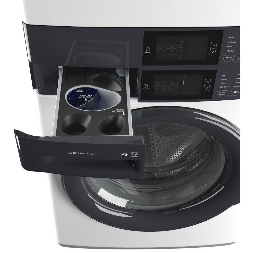 White Gas Stacked Washer and Dryer Set with Energy Star