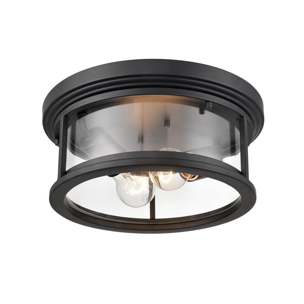 Millennium Lighting Bresley 2-Light 12 in. Powder Coat Black Hardwired ...