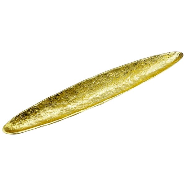 castellousa Gold 21 in. x 4 in. Aluminum Decorative Row Boat Inspired Metal Tray