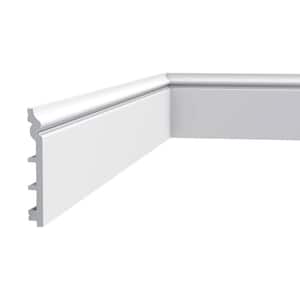 3/4 in. D x 5-3/8 in. W x 78-3/4 in. L Primed White High Impact Polystyrene Baseboard Moulding (2-Pack)