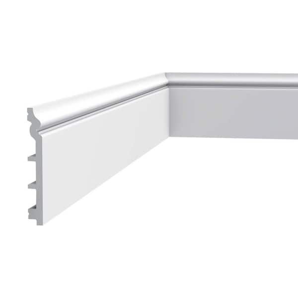 ORAC DECOR 3/4 in. D x 5-3/8 in. W x 78-3/4 in. L Primed White High Impact Polystyrene Baseboard Moulding (3-Pack)