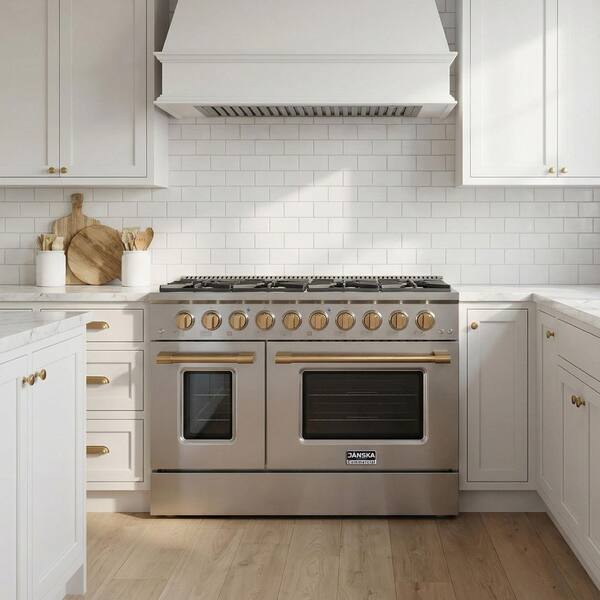 JANSKA Professional 48 in. Freestanding Dual Fuel Range, 8-Burners