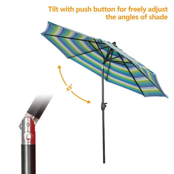 evergreen patio umbrella multicolored 10 ft / 300 cm Equipped with crank handle Italian 6 ft Patio Umbrella
