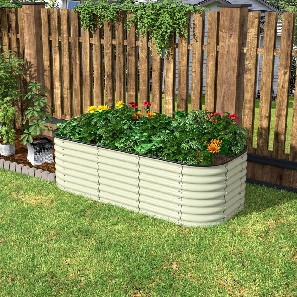 6 ft. x 3 ft. x 2 ft. Galvanized Steel Raised Garden Bed Planter Box Outdoor, Beige price history on PriceWatchPro