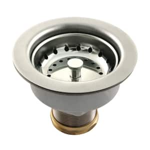 Tacoma 3-1/2 in. x 3-13/16 in. Stainless Steel Kitchen Sink Basket Strainer in Polished Nickel
