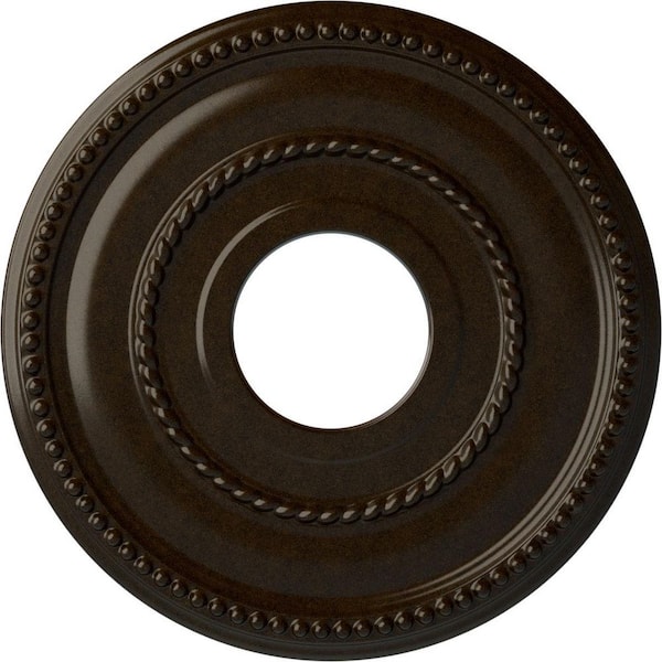 Ekena Millwork 3/4 in. x 12-1/8 in. x 12-1/8 in. Polyurethane Valeriano Ceiling Medallion, Bronze