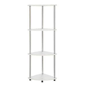 Designs2Go 48 in. White Particle Board 4-Shelf Accent Bookcase with Corner Design