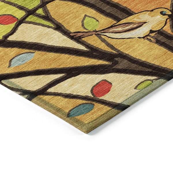 Chantille Machine Washable Indoor/Outdoor Abstract ACN2336 Gold 2 ft. 3 in. x 7 ft. 6 in. Runner Rug