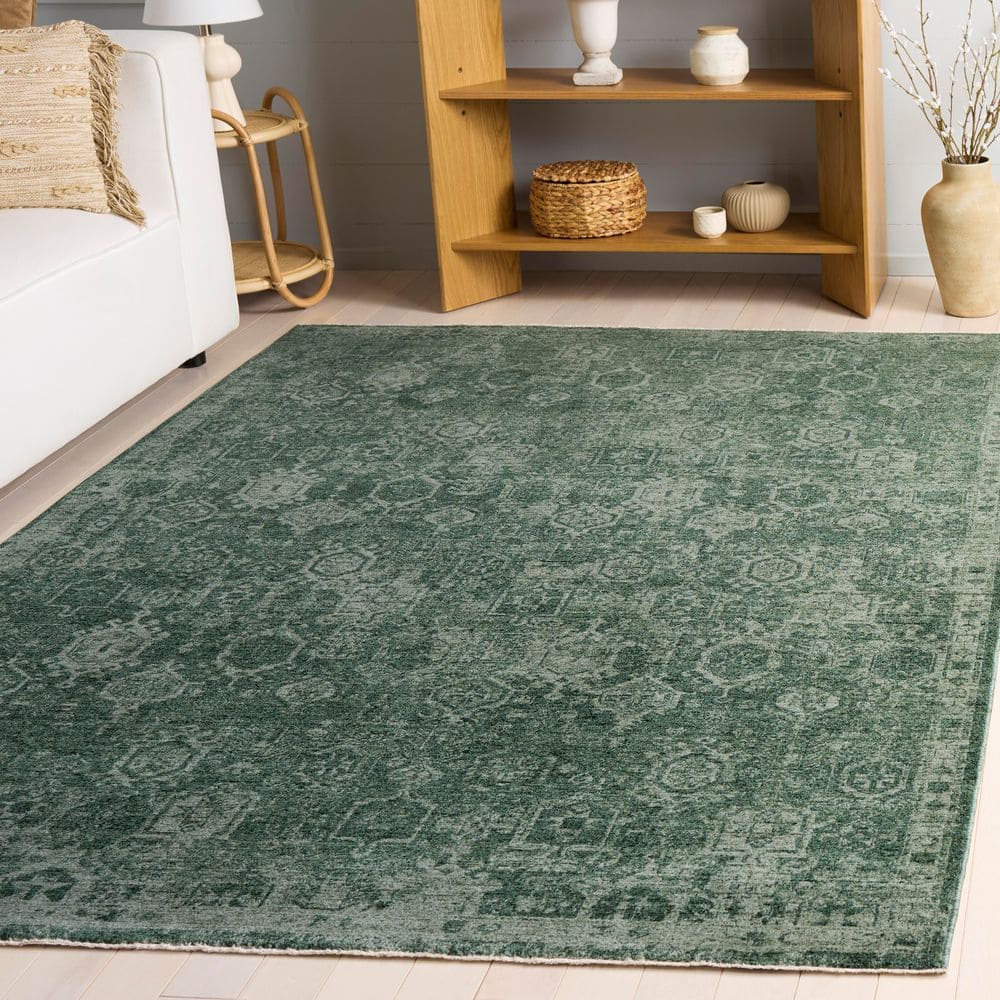 Vintage Overdye 10 ft. x 14 ft. Green Ornate Distressed Area Rug price history on PriceWatchPro