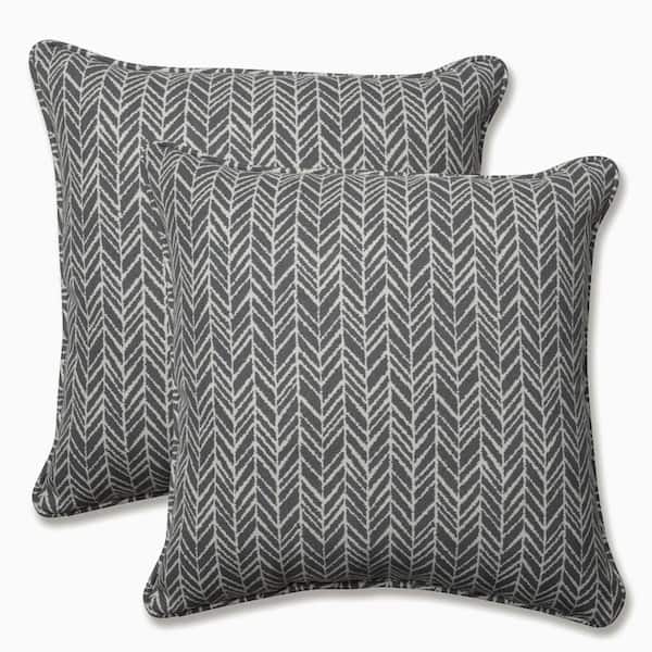 Pillow Perfect Grey Square Outdoor Square Throw Pillow 2-Pack