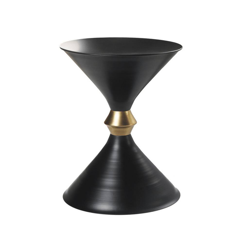 14" Black and Gold Iron Specialty End Table