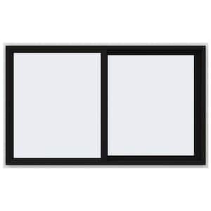 60 in. x 36 in. V-4500 Series Black Exterior/White Interior FiniShield Vinyl Right-Handed Sliding Window w/ Mesh Screen